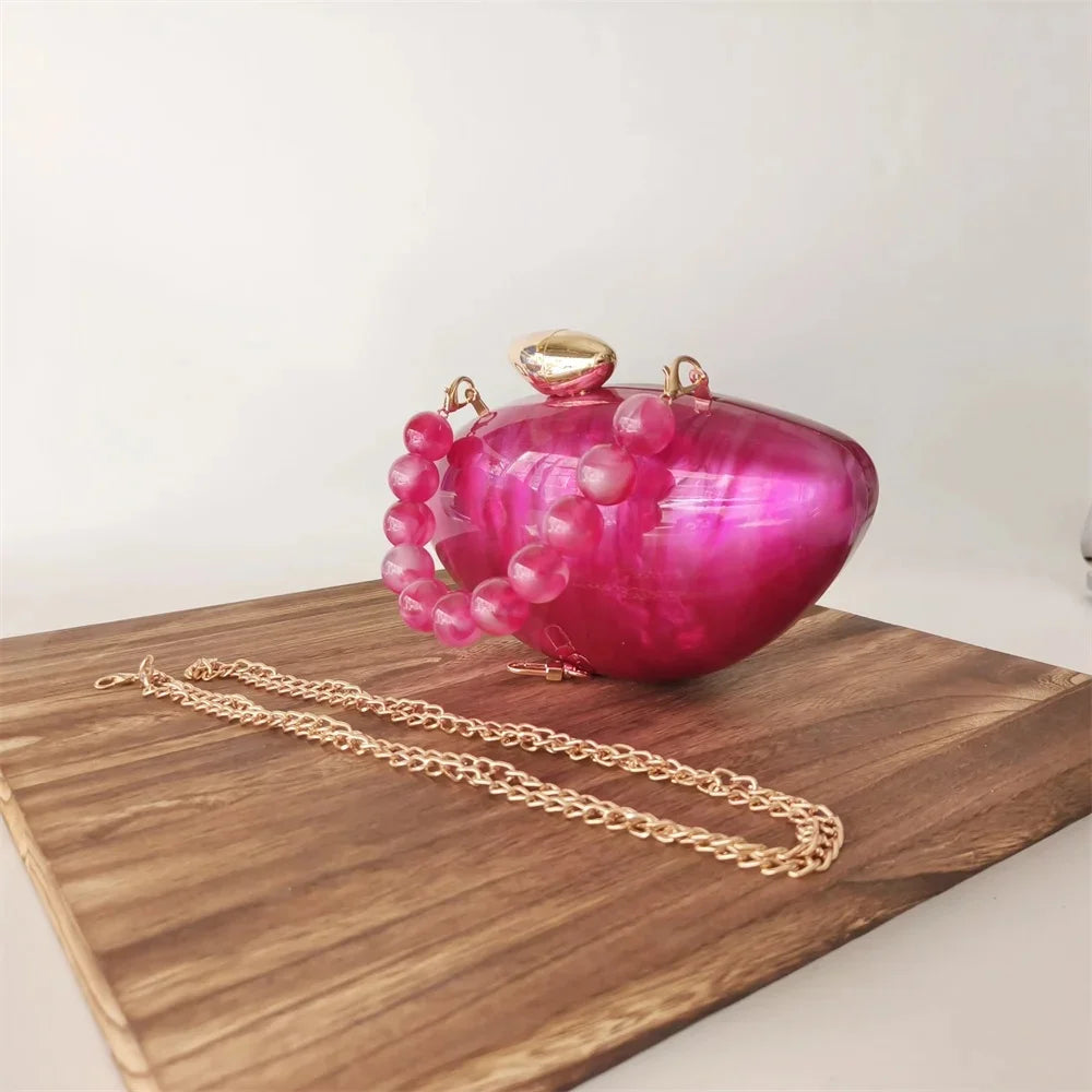 Shell Pearl Acrylic Box Clutches