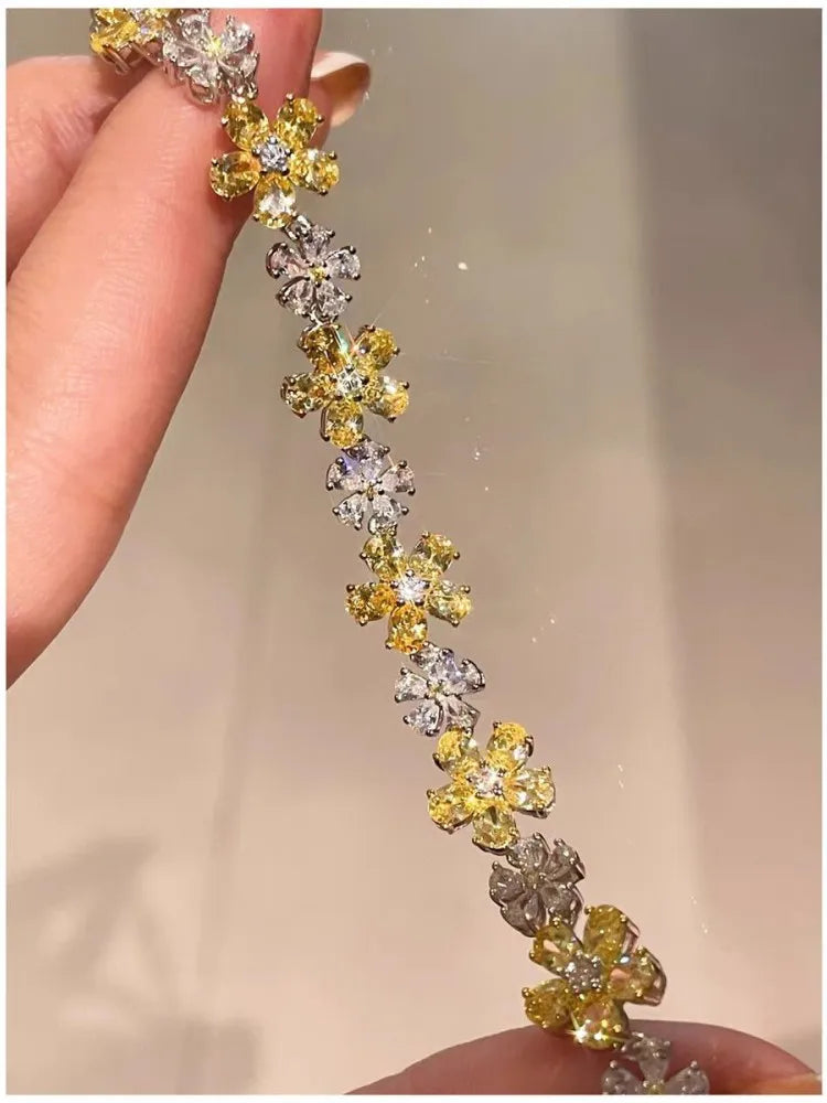 Lab Created Yellow Diamond Bracelet on 925 Sterling Silver