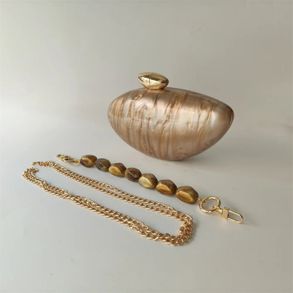 Shell Pearl Acrylic Box Clutches