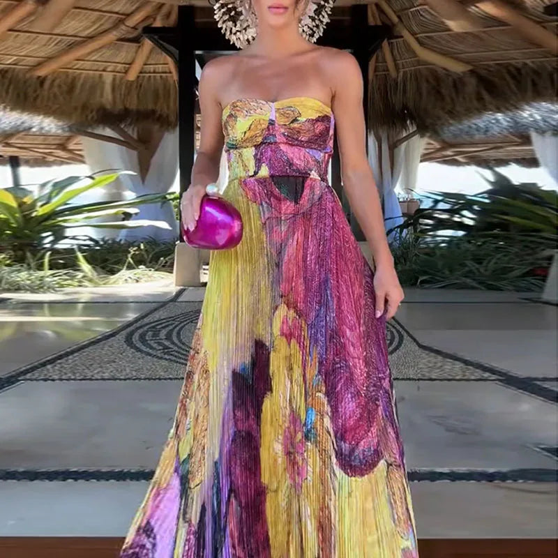 High Waist Boho Dress