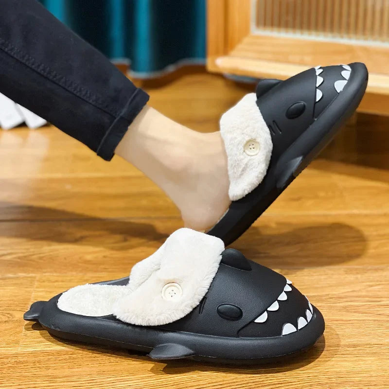 Winter Adult Indoor Shark Slippers (something childish)
