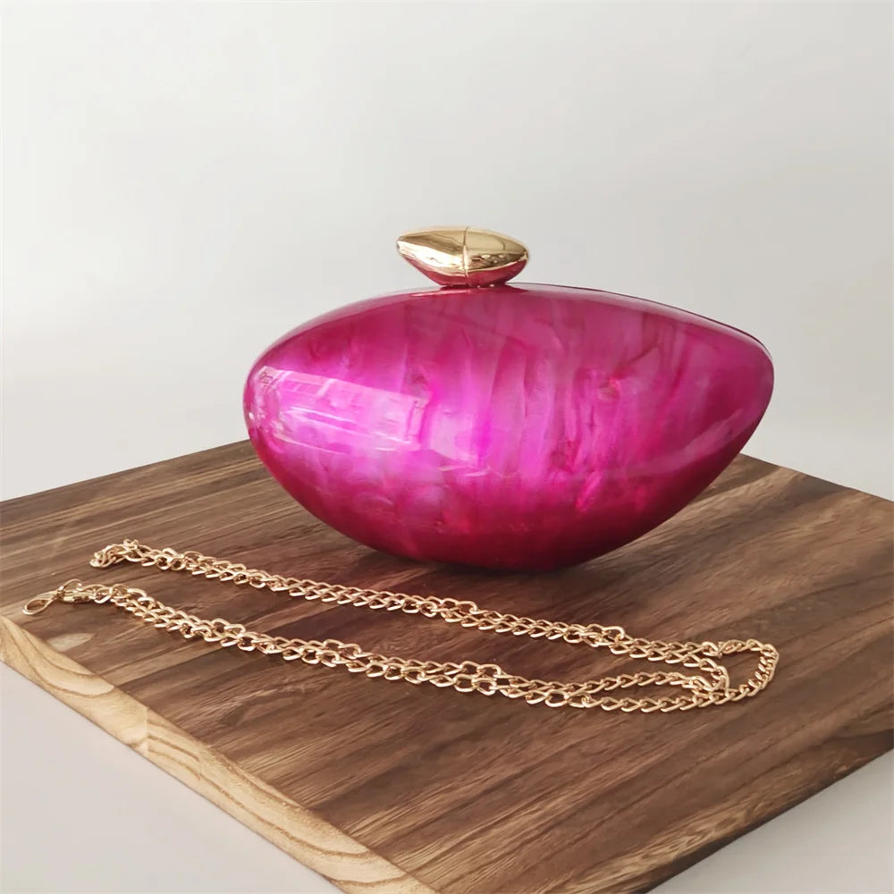 Shell Pearl Acrylic Box Clutches