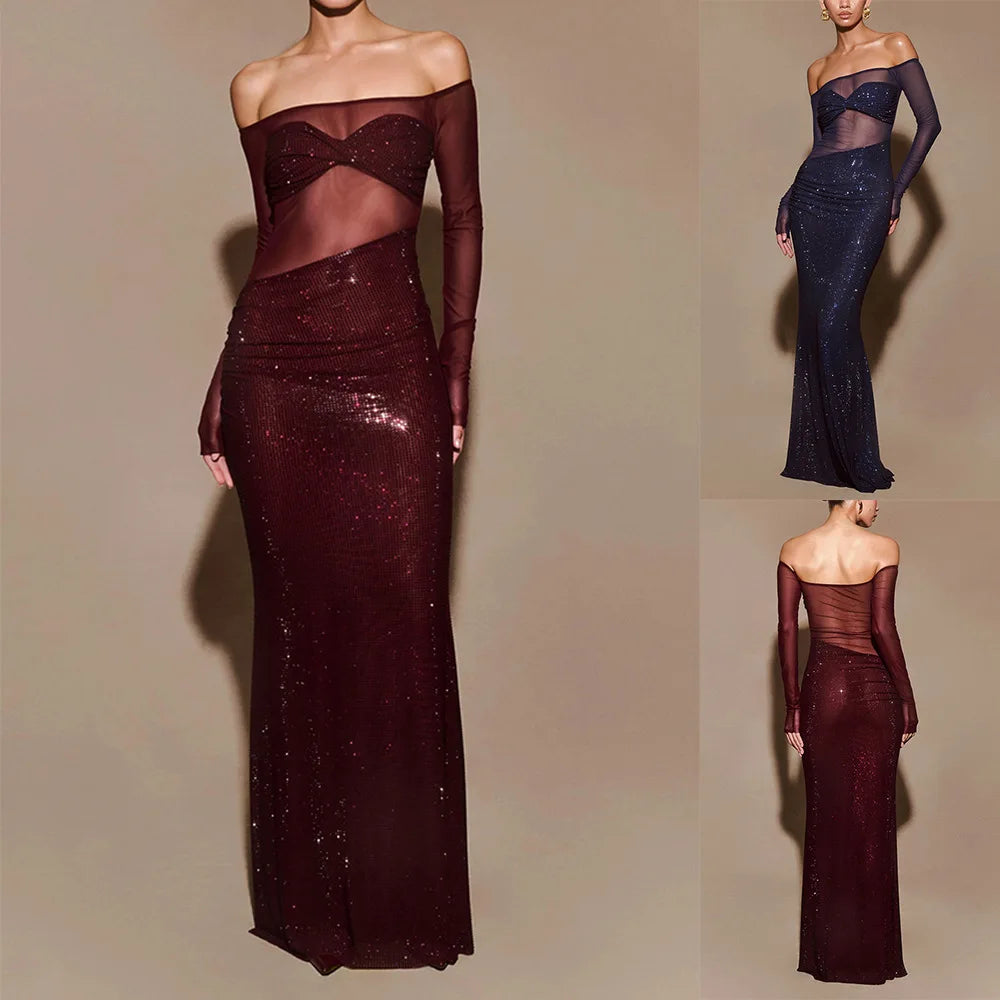 Lace Sequin Patchwork Dress