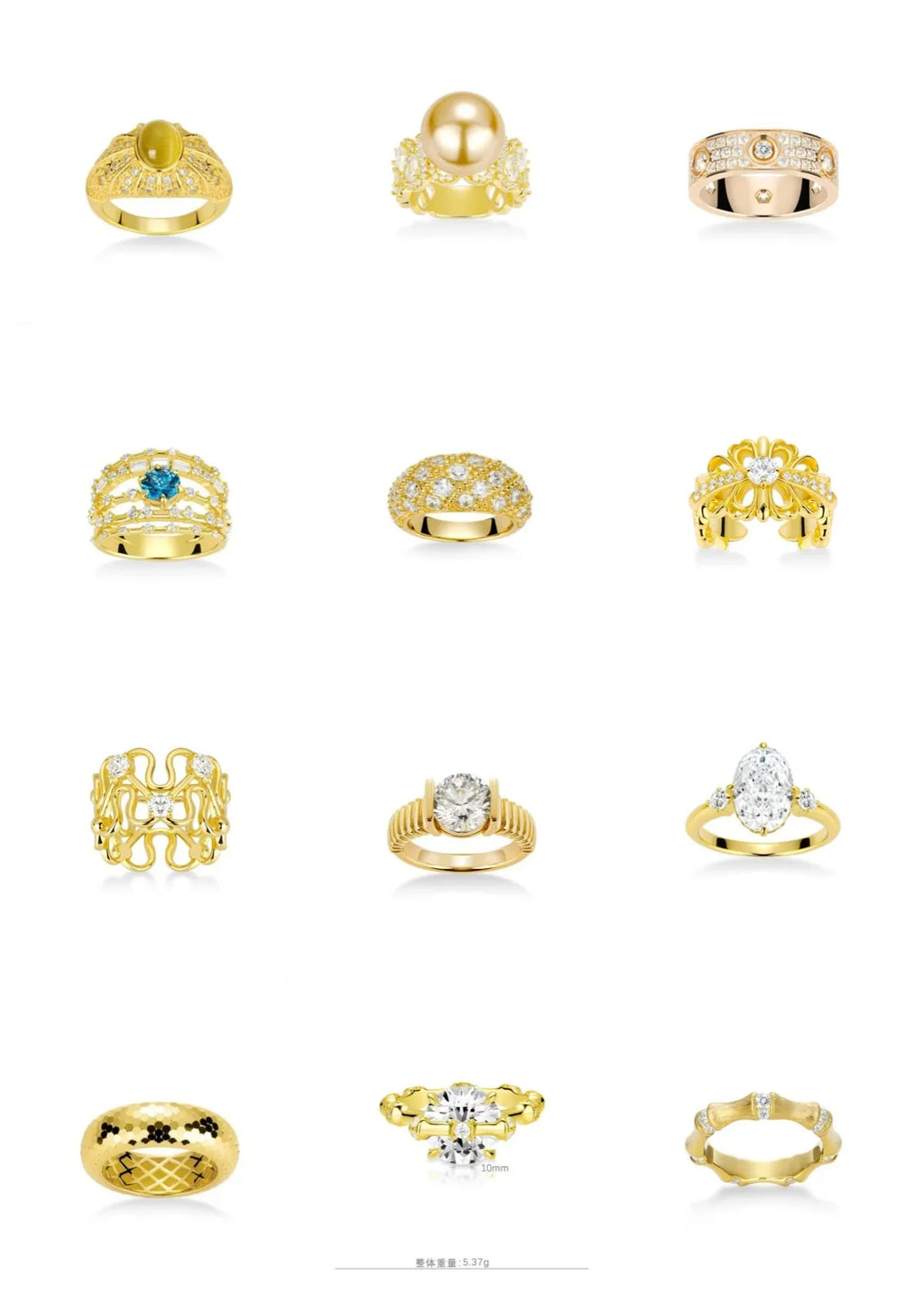 High Carbon Ring 18K Gold Plated Ring - Base metal 925 Silver