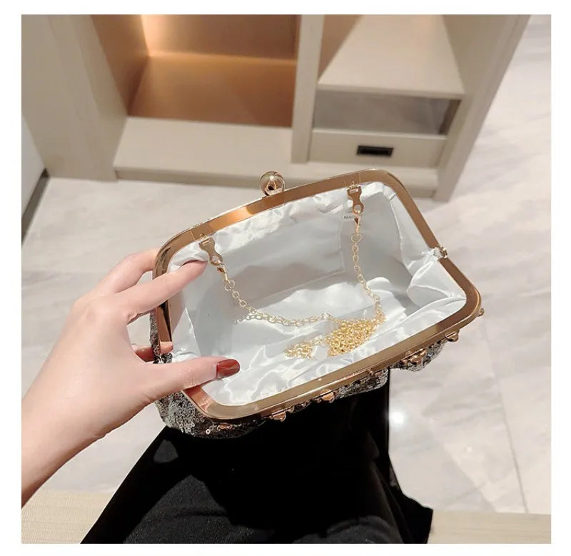 Dark Blue Sequin Purse