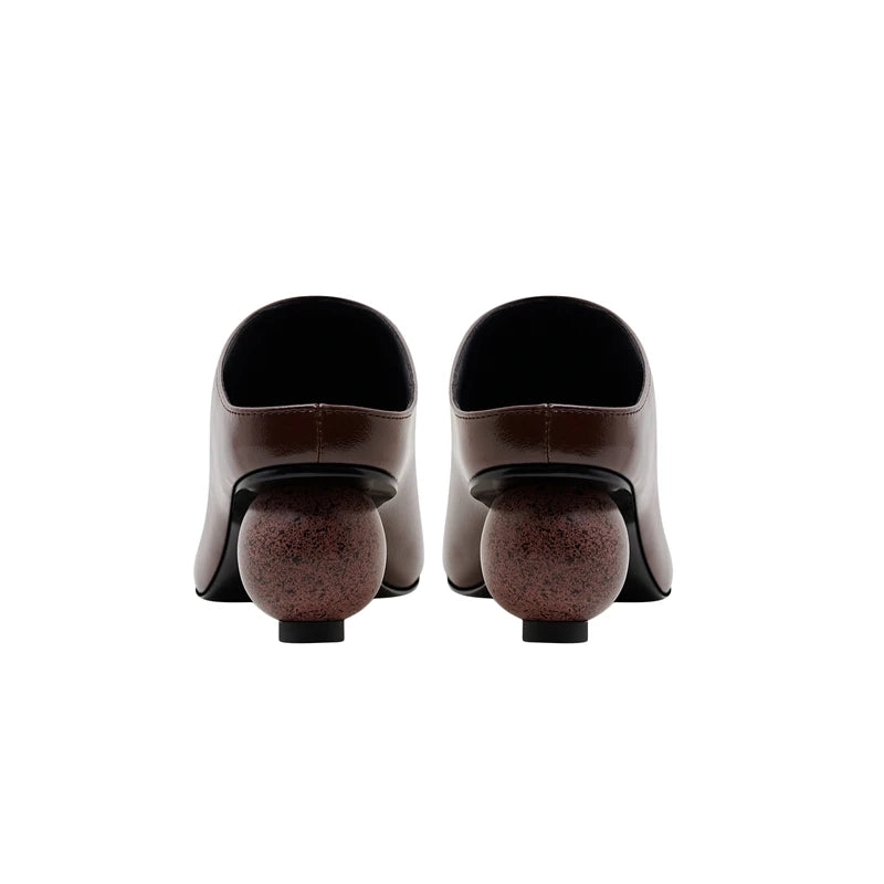Horse Leather Muller Slippers