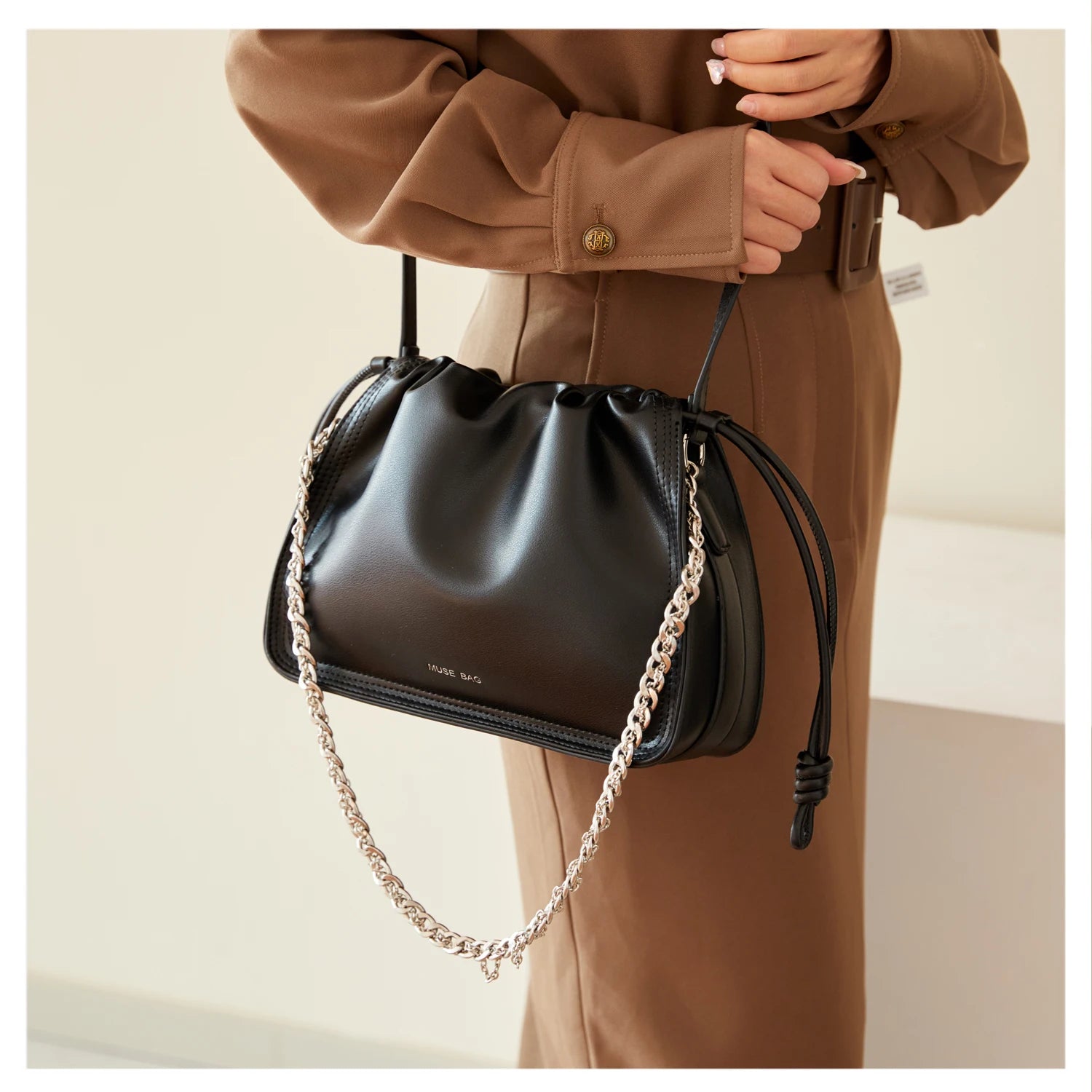 Leather Drawstring Bags