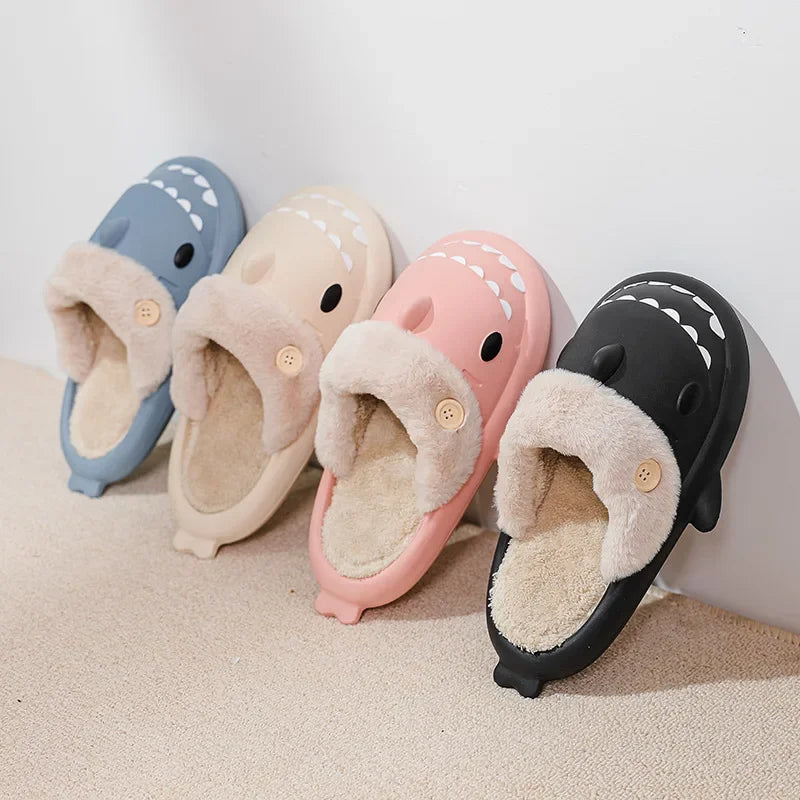Winter Adult Indoor Shark Slippers (something childish)