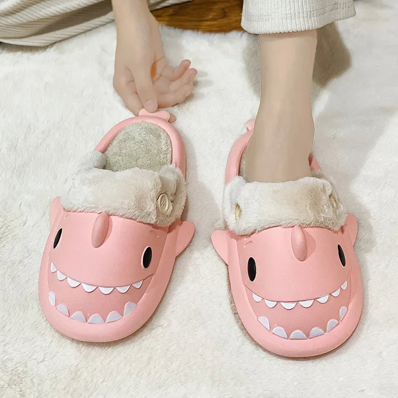 Winter Adult Indoor Shark Slippers (something childish)