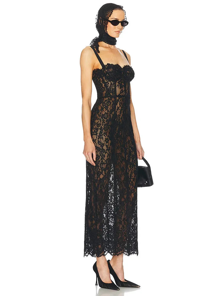 Sexy Spaghetti Strap Lace Dress