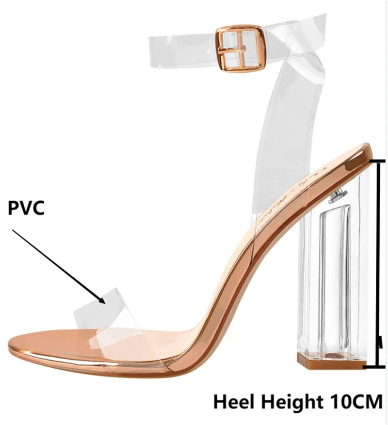 Clear Ankle Strap Dress Sandals