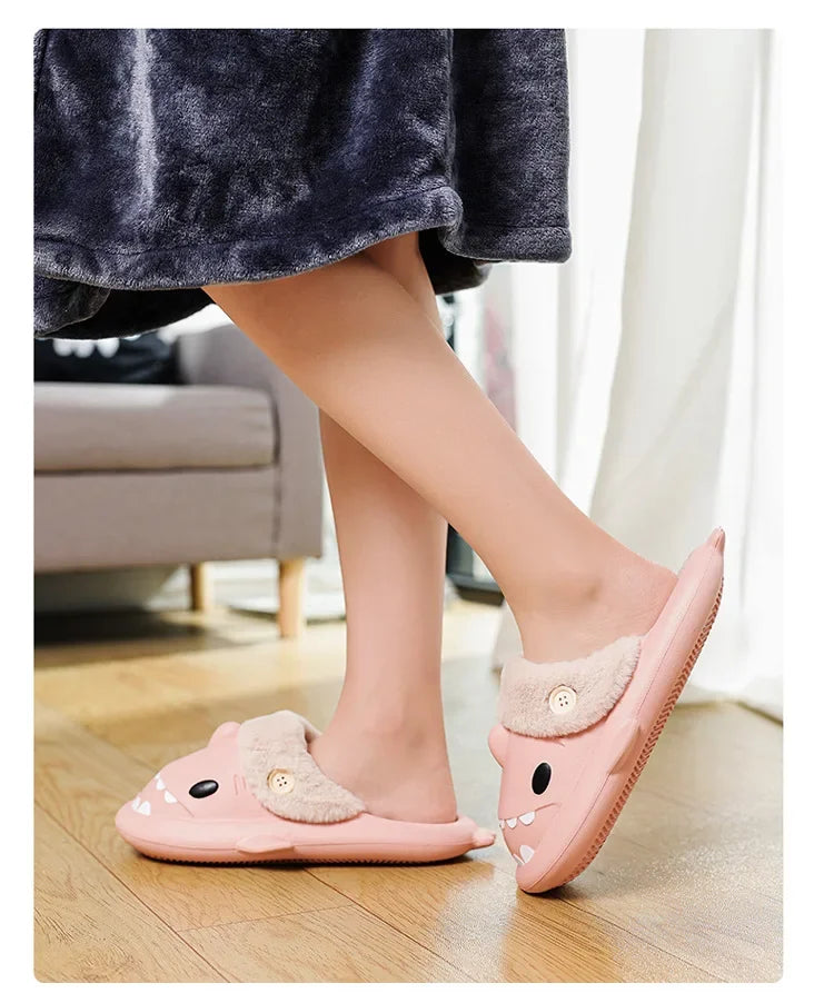 Winter Adult Indoor Shark Slippers (something childish)