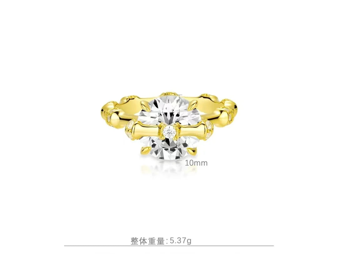 High Carbon Ring 18K Gold Plated Ring - Base metal 925 Silver