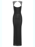 Mesh Patchwork Long Dress