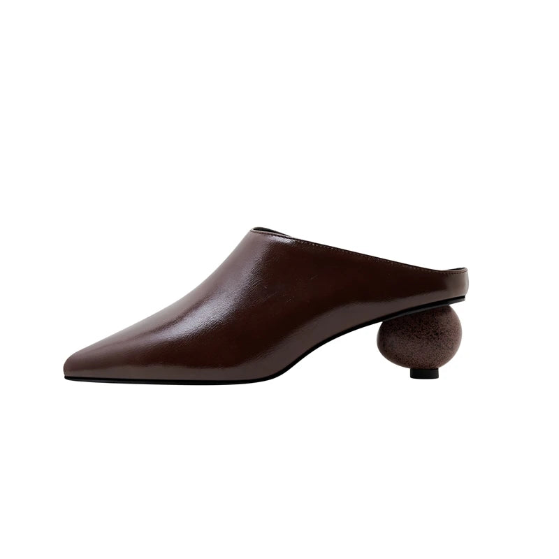 Horse Leather Muller Slippers