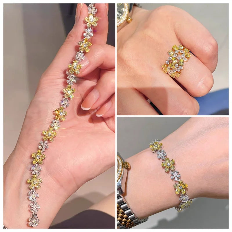 Lab Created Yellow Diamond Bracelet on 925 Sterling Silver
