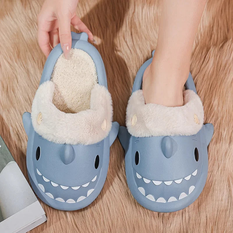 Winter Adult Indoor Shark Slippers (something childish)