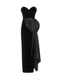 Strapless Bow Patchwork Dress