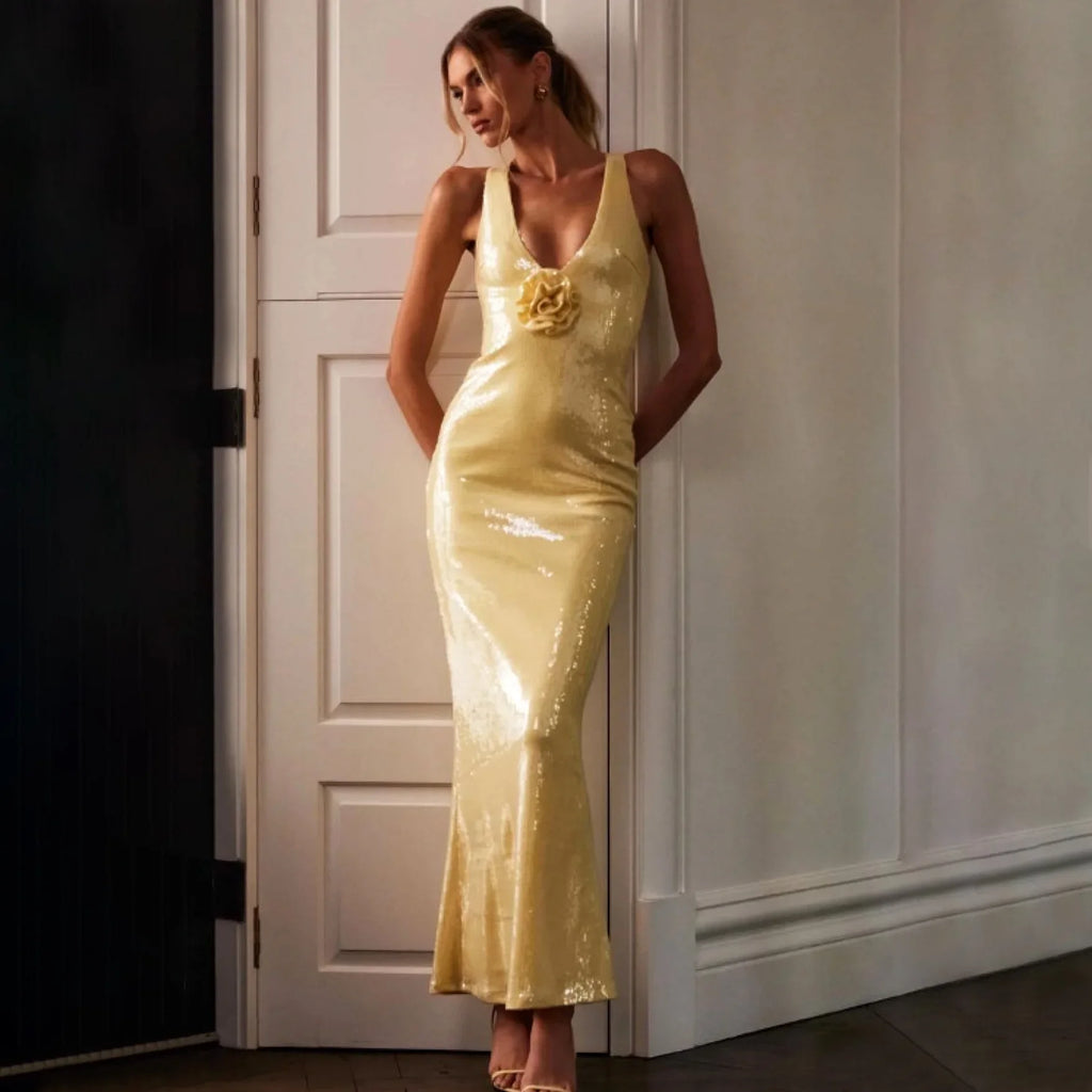 Open-back Sequin Dress