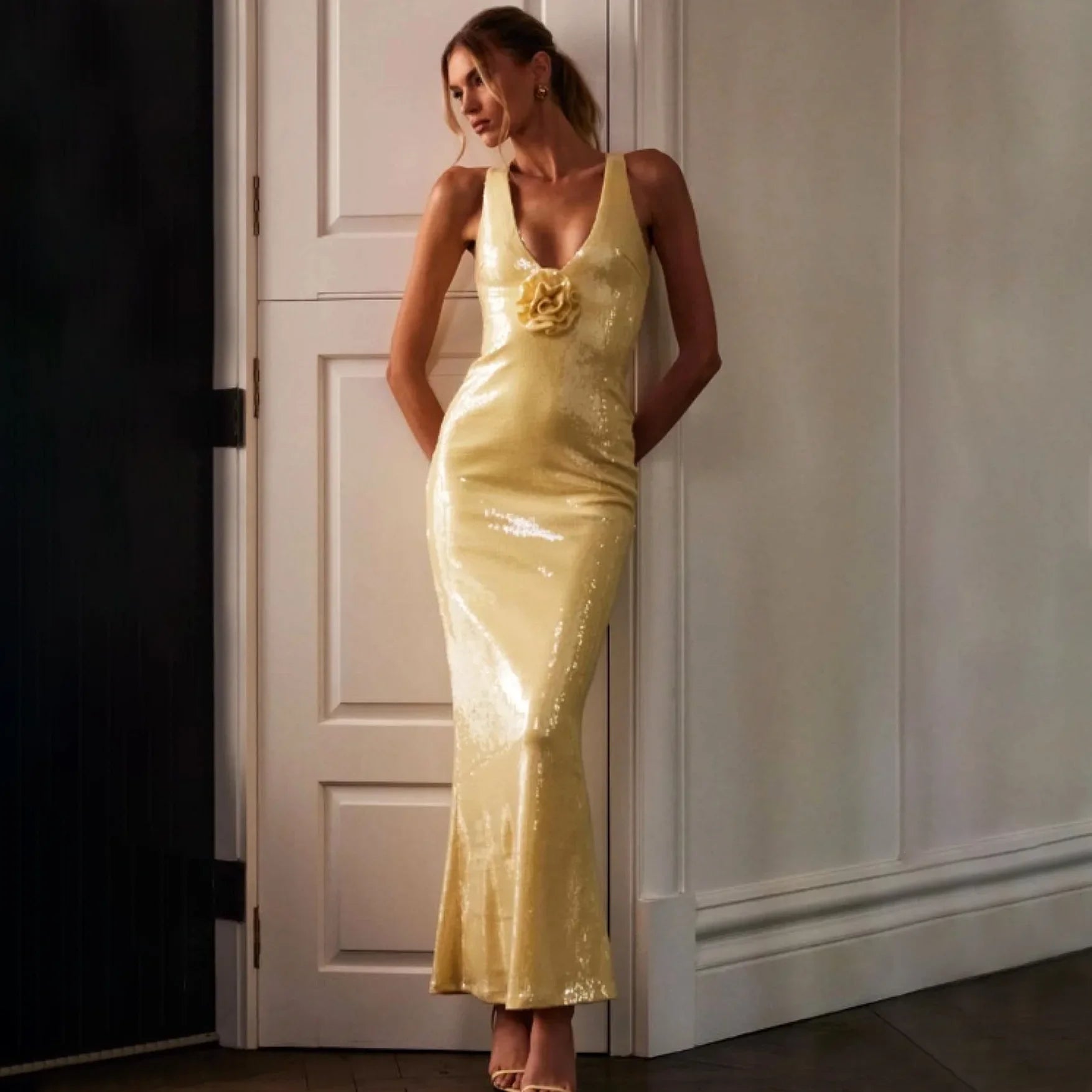 Open-back Sequin Dress