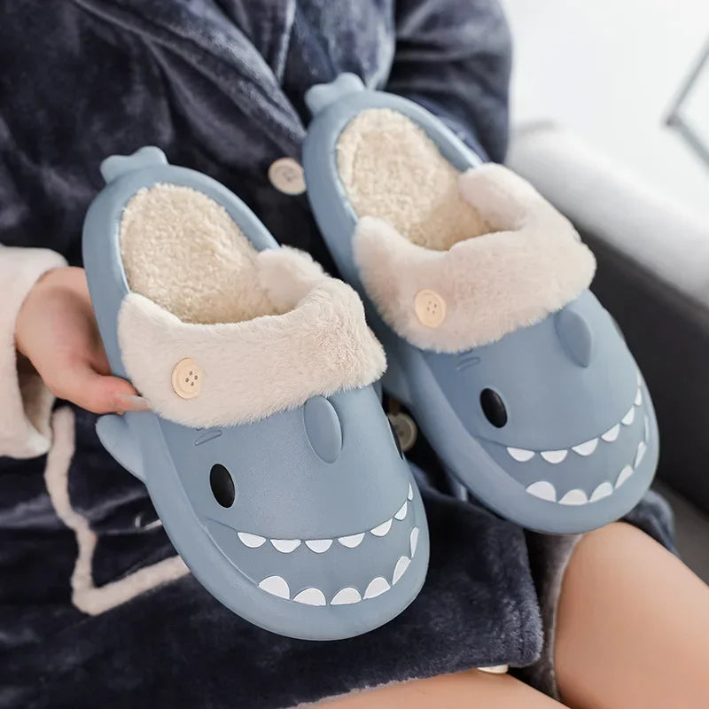 Winter Adult Indoor Shark Slippers (something childish)