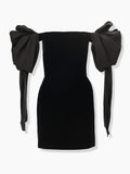 Bow Sleeves Mini Dress
