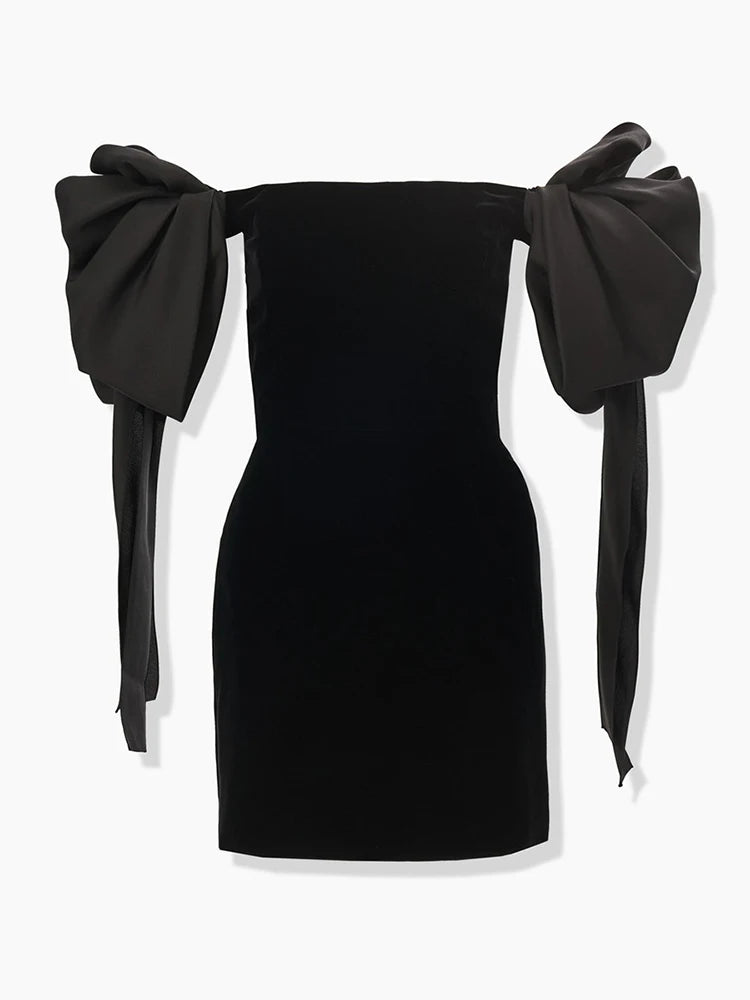 Bow Sleeves Mini Dress