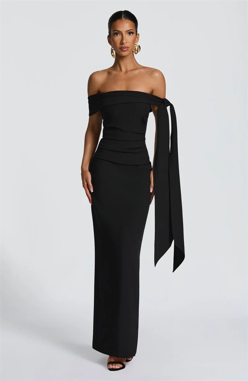 Off-shoulder Strapless Maxi Dress