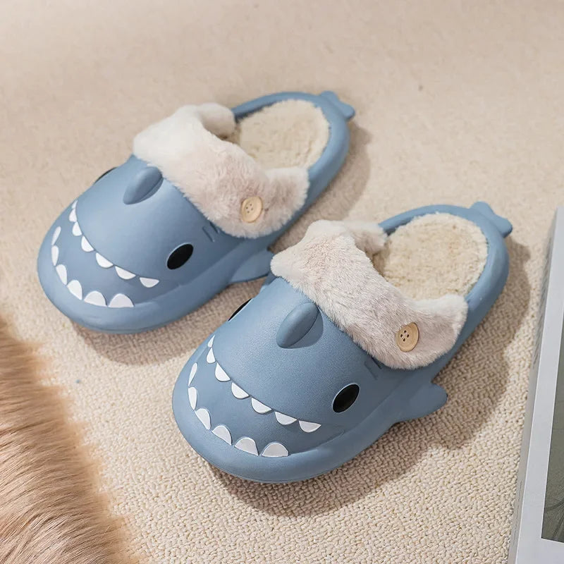 Winter Adult Indoor Shark Slippers (something childish)