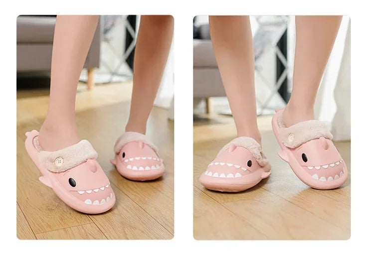 Winter Adult Indoor Shark Slippers (something childish)
