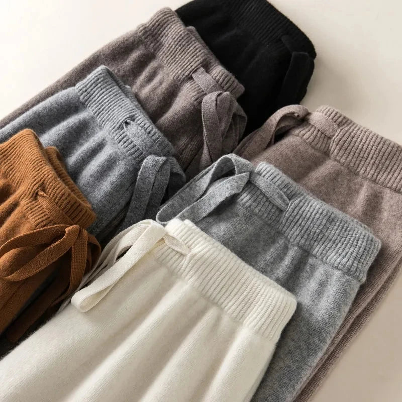 Thick Warm Knitted Pants Korean Fashion