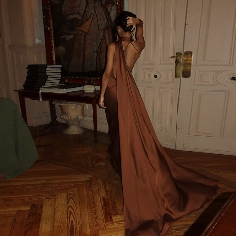 Satin Halter Party Dress