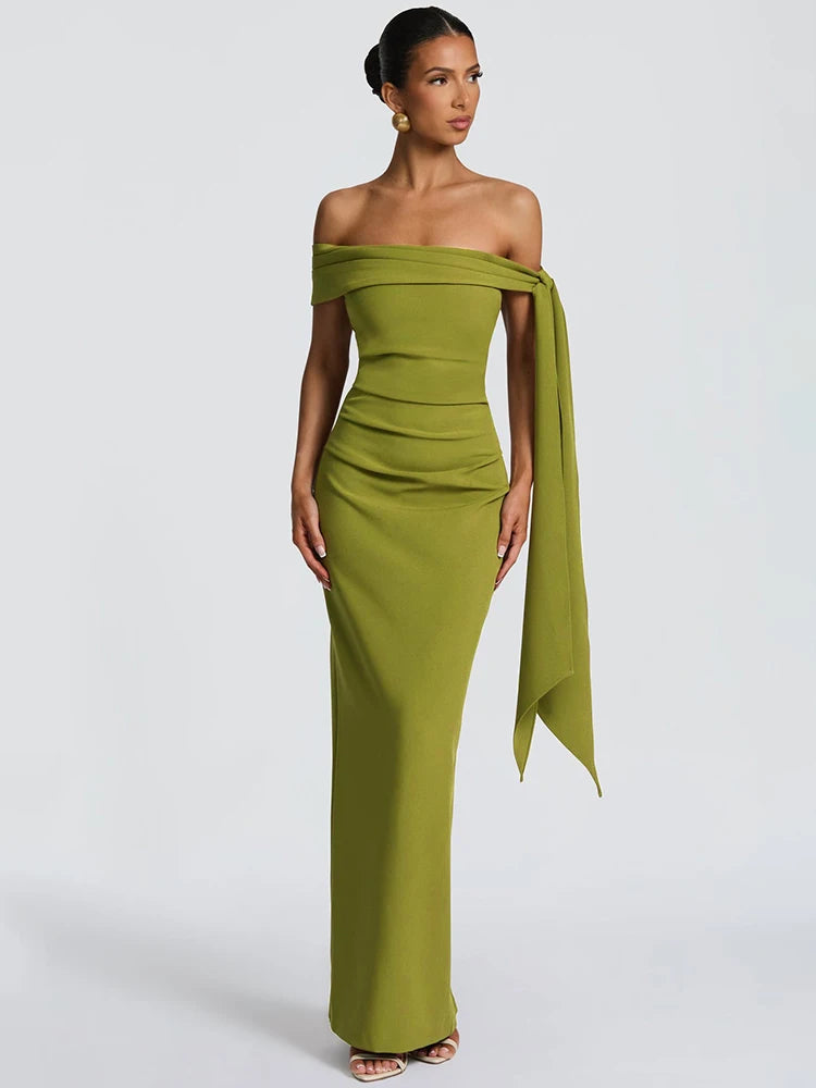 Off-shoulder Strapless Maxi Dress