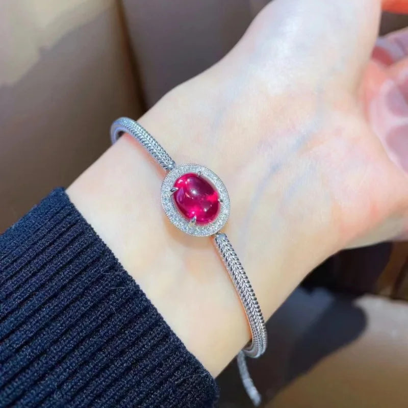 925 Sterling Silver Lab Ruby Sapphire Bracelets