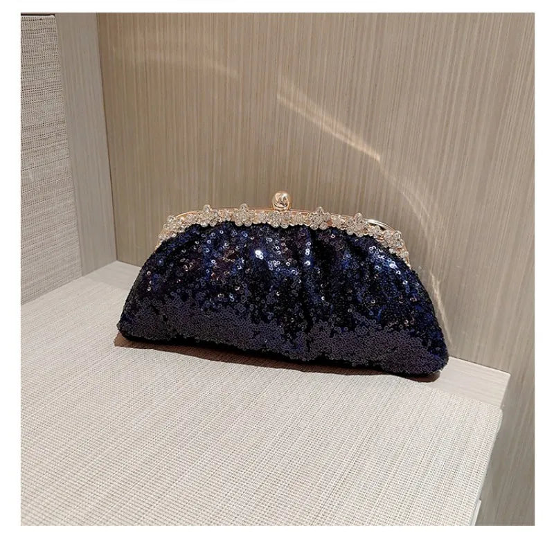 Dark Blue Sequin Purse