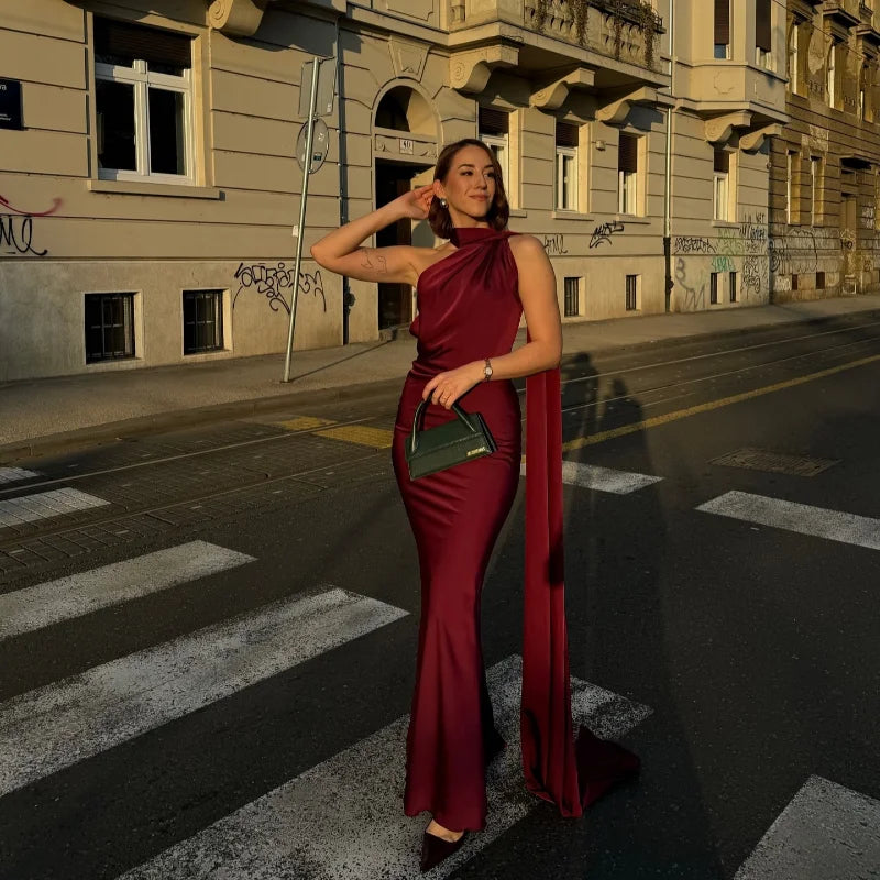 Satin Halter Party Dress