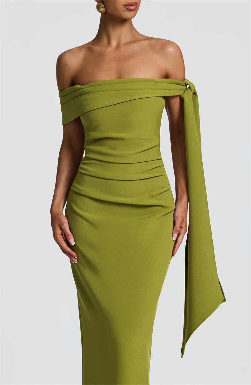 Off-shoulder Strapless Maxi Dress