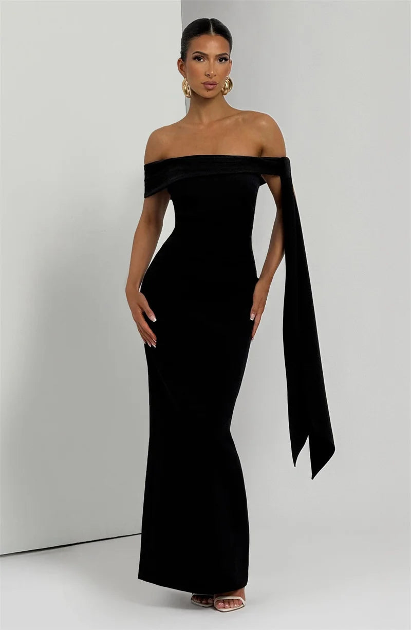 Off-shoulder Strapless Maxi Dress