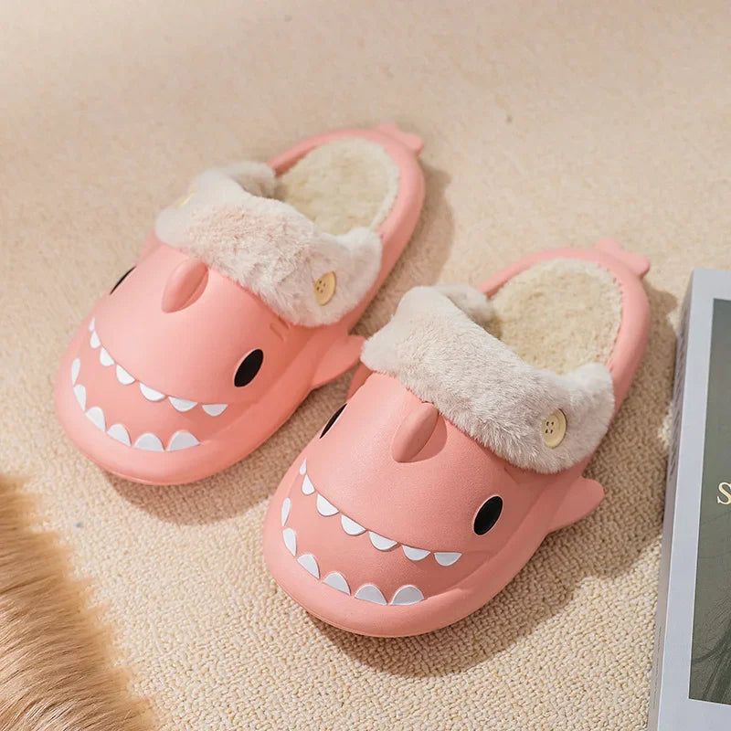 Winter Adult Indoor Shark Slippers (something childish)
