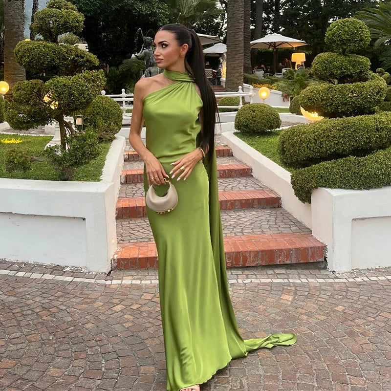 Satin Halter Party Dress