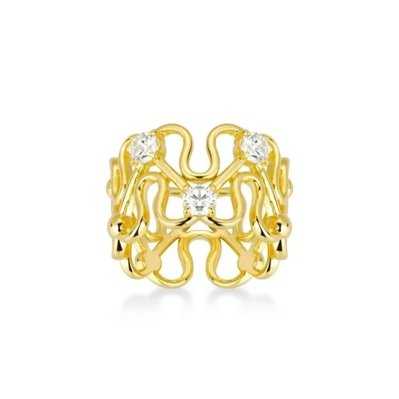 High Carbon Ring 18K Gold Plated Ring - Base metal 925 Silver