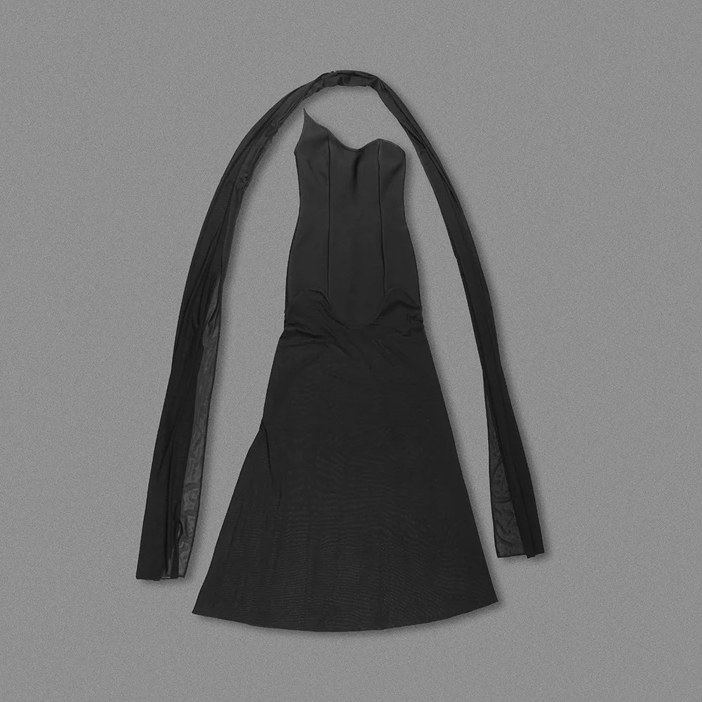 Mesh Bodycon Dress Backless