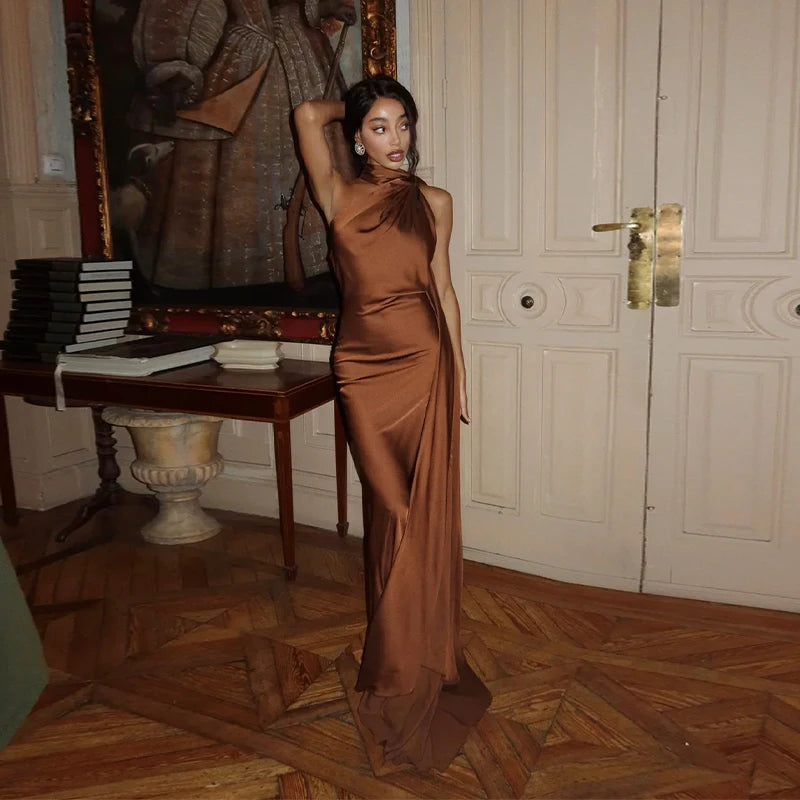 Satin Halter Party Dress