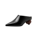 Horse Leather Muller Slippers
