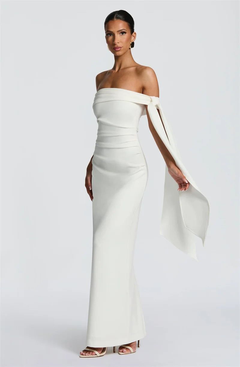 Off-shoulder Strapless Maxi Dress
