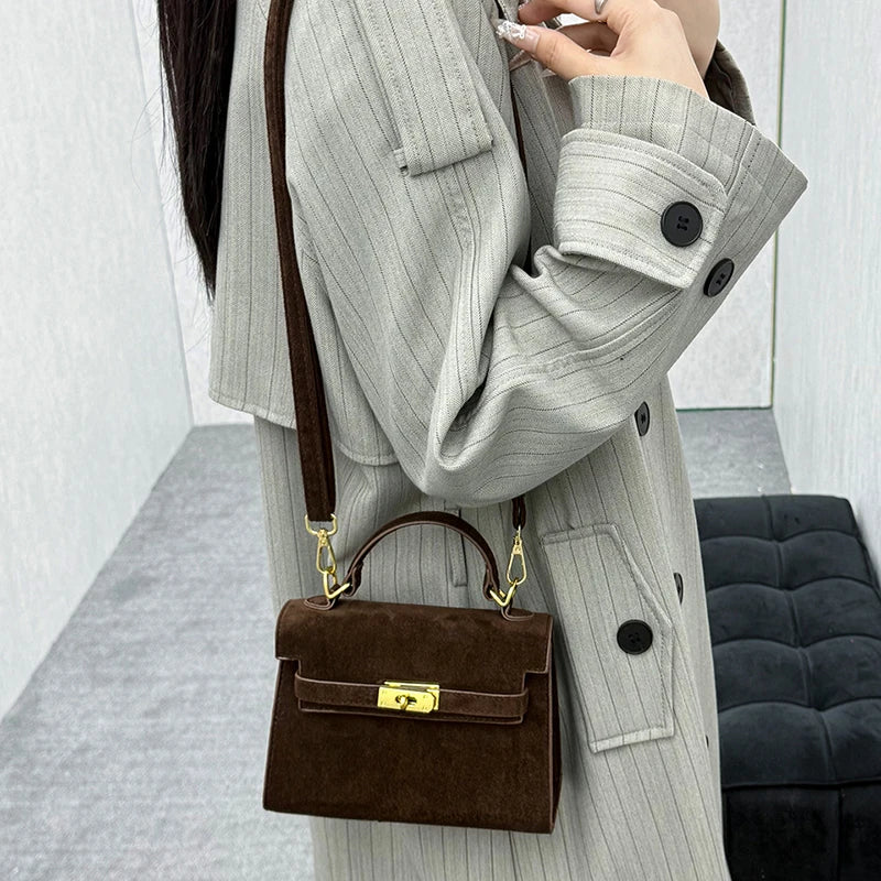 Versatile Suede Shoulder Crossbody Bag
