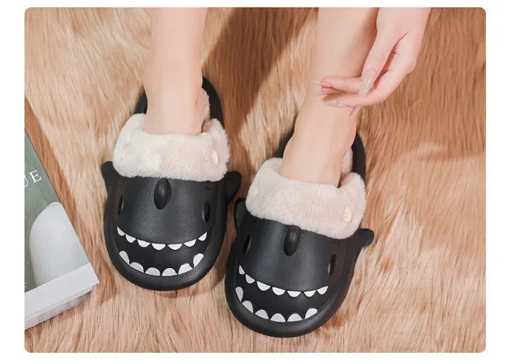 Winter Adult Indoor Shark Slippers (something childish)