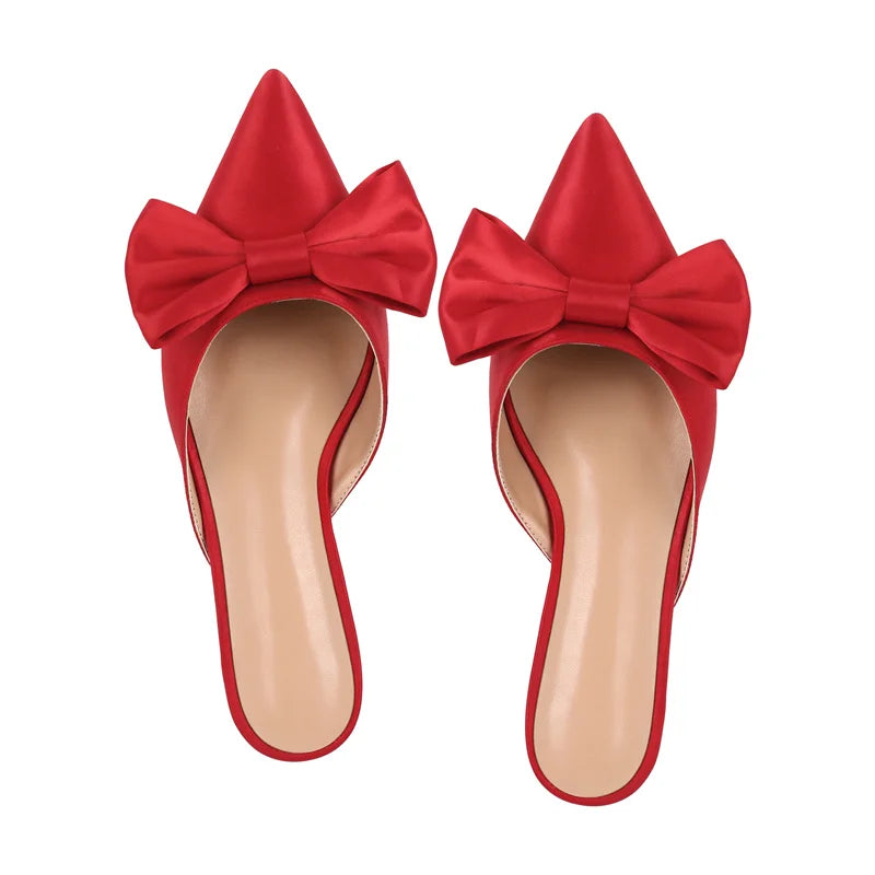 Women Mules Butterfly-knot Flats