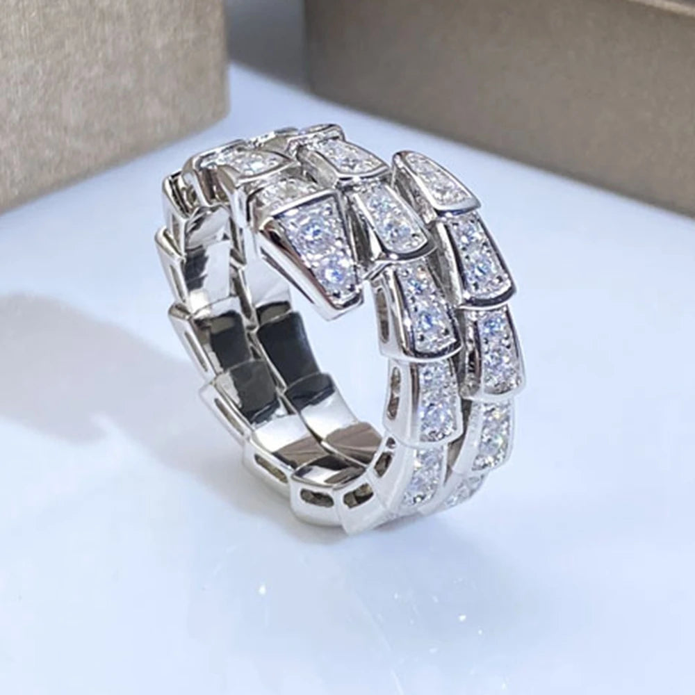 925 Sterling Silver Full Zirconia Inlaid Ring
