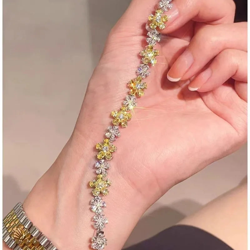 Lab Created Yellow Diamond Bracelet on 925 Sterling Silver